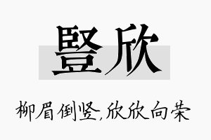 竖欣名字的寓意及含义