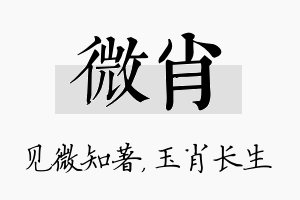 微肖名字的寓意及含义