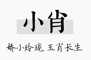 小肖名字的寓意及含义