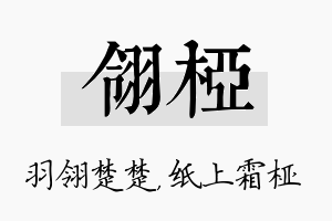 翎桠名字的寓意及含义