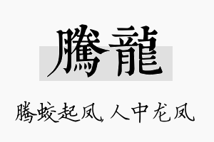 腾龙名字的寓意及含义