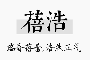 蓓浩名字的寓意及含义