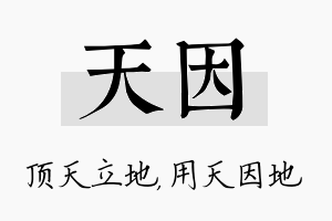 天因名字的寓意及含义