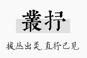 丛抒名字的寓意及含义