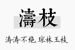 涛枝名字的寓意及含义