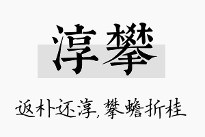 淳攀名字的寓意及含义