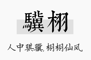 骥栩名字的寓意及含义