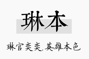 琳本名字的寓意及含义