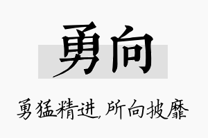 勇向名字的寓意及含义