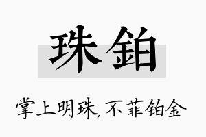 珠铂名字的寓意及含义