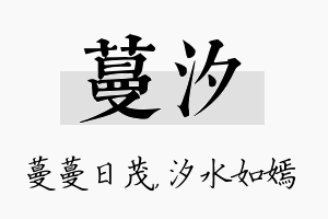 蔓汐名字的寓意及含义