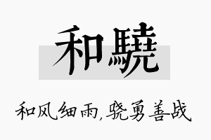 和骁名字的寓意及含义