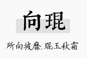 向琨名字的寓意及含义