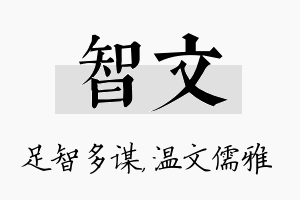 智文名字的寓意及含义