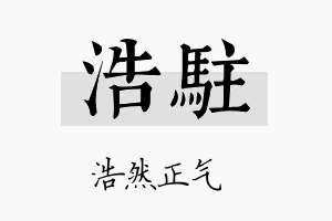 浩驻名字的寓意及含义