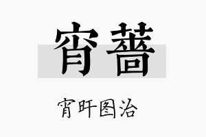 宵薔名字的寓意及含义