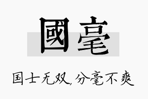 国毫名字的寓意及含义