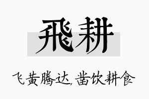 飞耕名字的寓意及含义