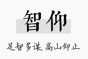 智仰名字的寓意及含义