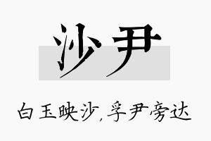 沙尹名字的寓意及含义