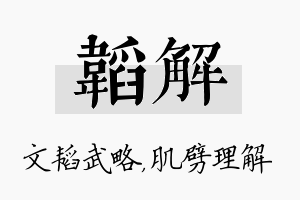 韬解名字的寓意及含义