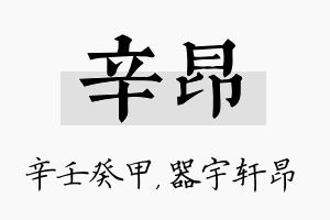 辛昂名字的寓意及含义