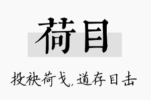 荷目名字的寓意及含义