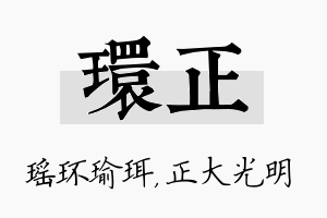 环正名字的寓意及含义