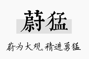 蔚猛名字的寓意及含义