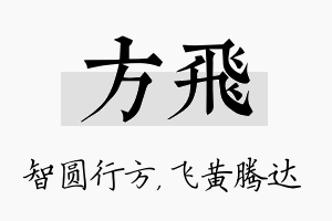 方飞名字的寓意及含义