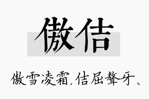 傲佶名字的寓意及含义