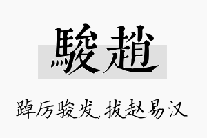 骏赵名字的寓意及含义