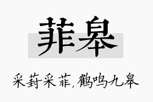 菲皋名字的寓意及含义