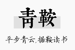 青鞍名字的寓意及含义