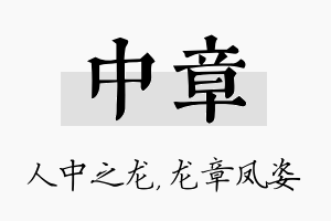 中章名字的寓意及含义