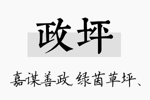 政坪名字的寓意及含义