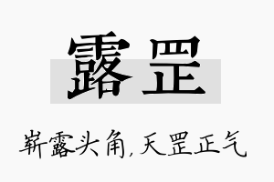 露罡名字的寓意及含义