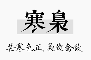 寒枭名字的寓意及含义