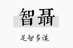 智聂名字的寓意及含义