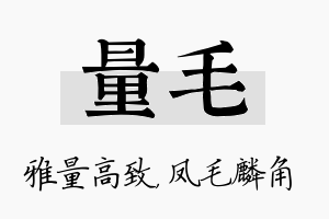 量毛名字的寓意及含义