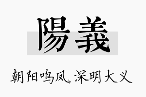 阳义名字的寓意及含义