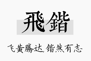 飞锴名字的寓意及含义