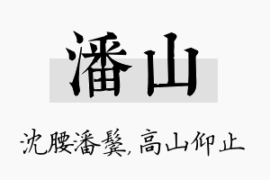 潘山名字的寓意及含义