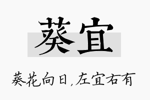 葵宜名字的寓意及含义