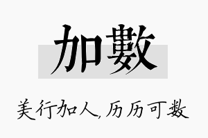 加数名字的寓意及含义