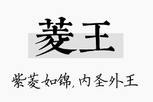 菱王名字的寓意及含义