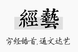 经艺名字的寓意及含义