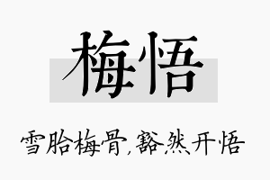 梅悟名字的寓意及含义