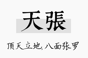 天张名字的寓意及含义