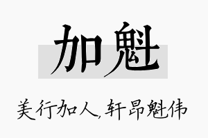 加魁名字的寓意及含义